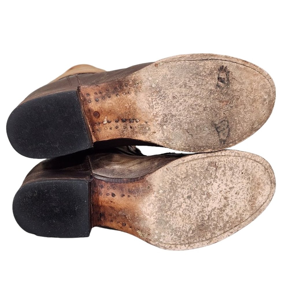 RARE FREEBIRD BY STEVEN ARLO BROWN TAN MULTI LACE UP TALL COMBAT BOOTS - Picture 9 of 9